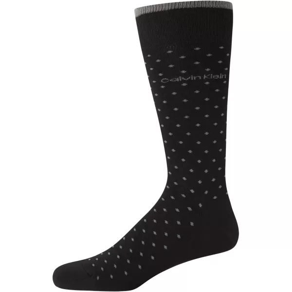 Calvin Klein Mens Socks  Luxury Cotton Blend Dress Socks 1 PairBlack Dot