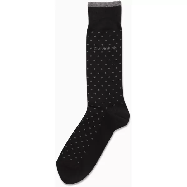 Calvin Klein Mens Socks  Luxury Cotton Blend Dress Socks 1 PairBlack Dot