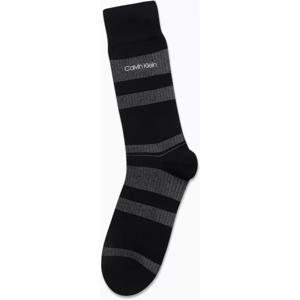 Calvin Klein Mens Socks  Luxury Cotton Blend Dress Socks 1 PairBlack Stripe