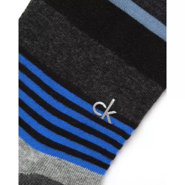 Calvin Klein Mens Socks  Luxury Cotton Blend Dress Socks 1 PairBlackBlue Stripe