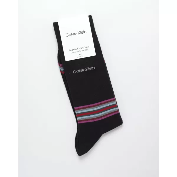 Calvin Klein Mens Socks  Luxury Cotton Blend Dress Socks 1 PairBlackPink Stripe