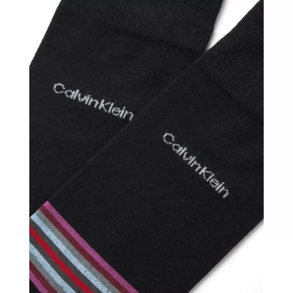 Calvin Klein Mens Socks  Luxury Cotton Blend Dress Socks 1 PairBlackPink Stripe