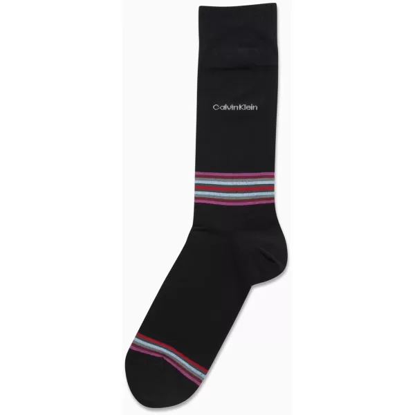 Calvin Klein Mens Socks  Luxury Cotton Blend Dress Socks 1 PairBlackPink Stripe