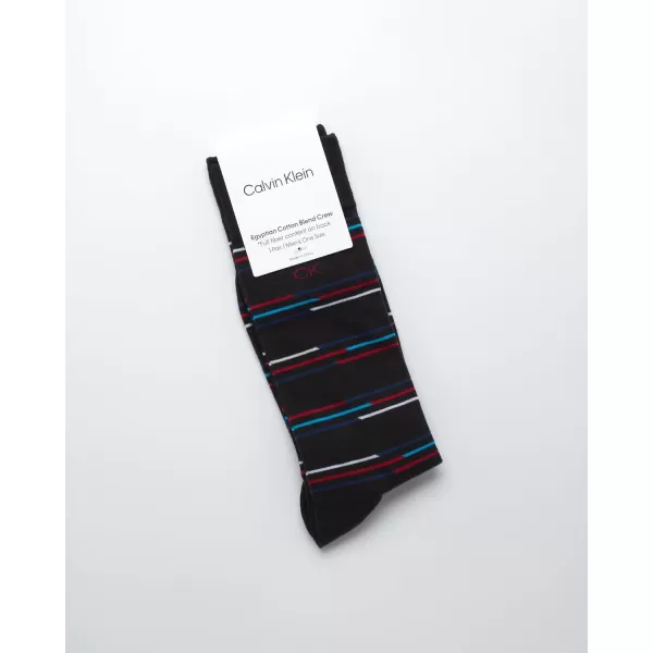 Calvin Klein Mens Socks  Luxury Cotton Blend Dress Socks 1 PairBlackStripes