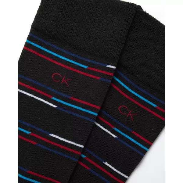 Calvin Klein Mens Socks  Luxury Cotton Blend Dress Socks 1 PairBlackStripes