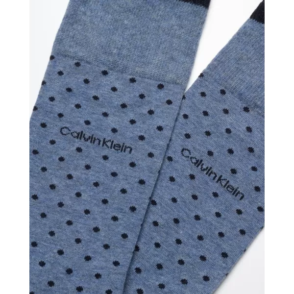 Calvin Klein Mens Socks  Luxury Cotton Blend Dress Socks 1 PairBlue Dot