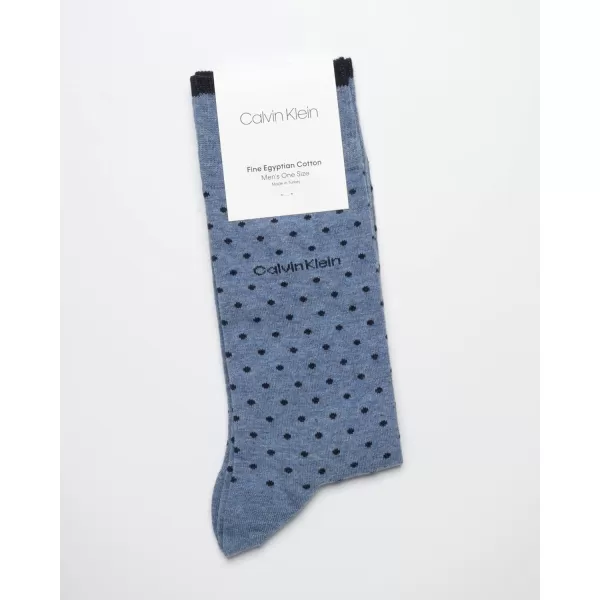 Calvin Klein Mens Socks  Luxury Cotton Blend Dress Socks 1 PairBlue Dot