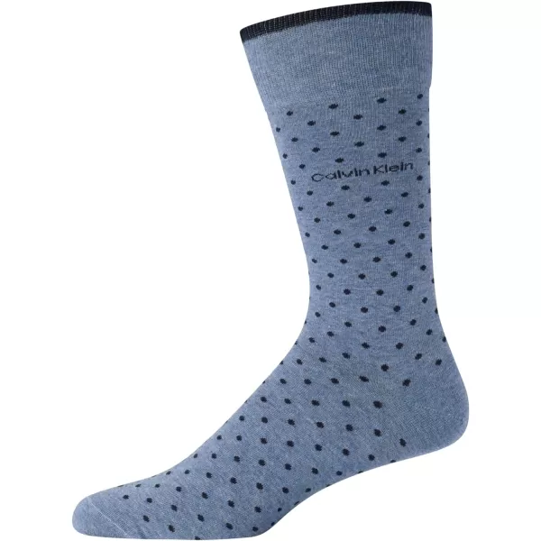 Calvin Klein Mens Socks  Luxury Cotton Blend Dress Socks 1 PairBlue Dot