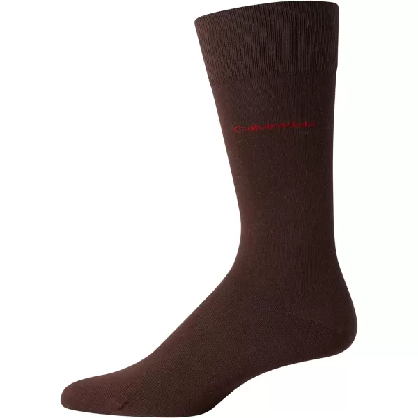 Calvin Klein Mens Socks  Luxury Cotton Blend Dress Socks 1 PairChocolate