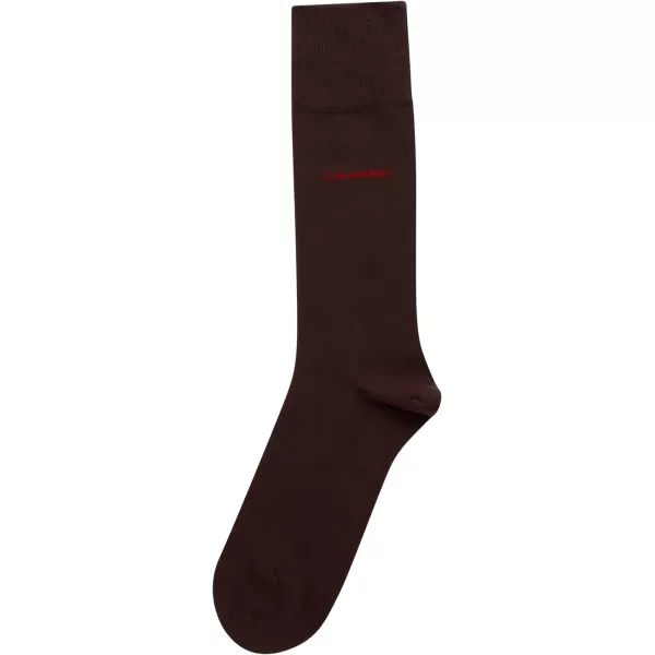 Calvin Klein Mens Socks  Luxury Cotton Blend Dress Socks 1 PairChocolate