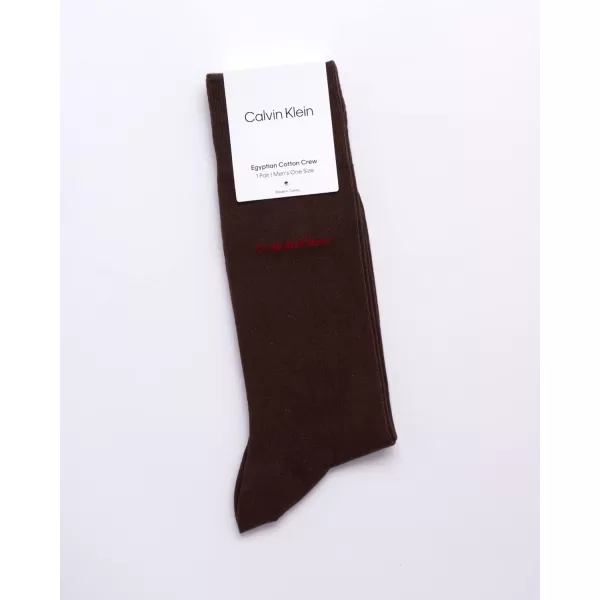 Calvin Klein Mens Socks  Luxury Cotton Blend Dress Socks 1 PairChocolate