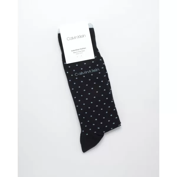 Calvin Klein Mens Socks  Luxury Cotton Blend Dress Socks 1 PairNavy Dot