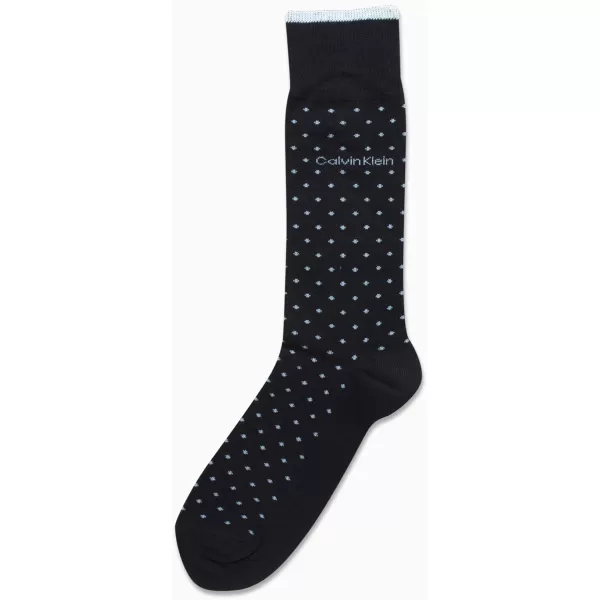 Calvin Klein Mens Socks  Luxury Cotton Blend Dress Socks 1 PairNavy Dot
