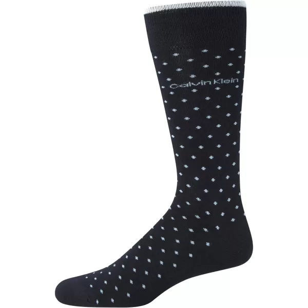 Calvin Klein Mens Socks  Luxury Cotton Blend Dress Socks 1 PairNavy Dot