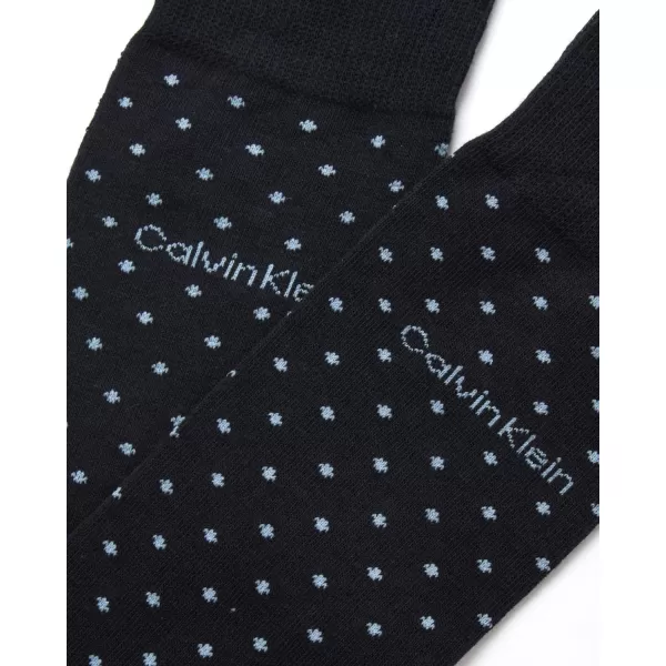 Calvin Klein Mens Socks  Luxury Cotton Blend Dress Socks 1 PairNavy Dot