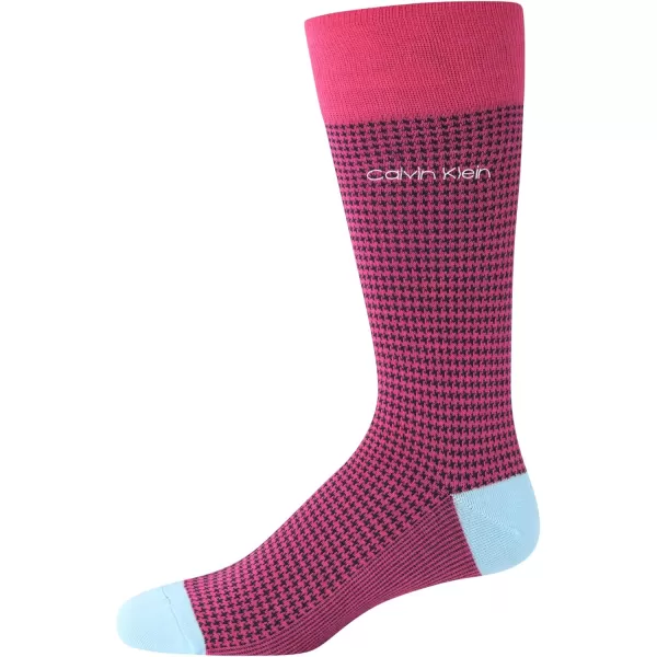 Calvin Klein Mens Socks  Luxury Cotton Blend Dress Socks 1 PairPink Check