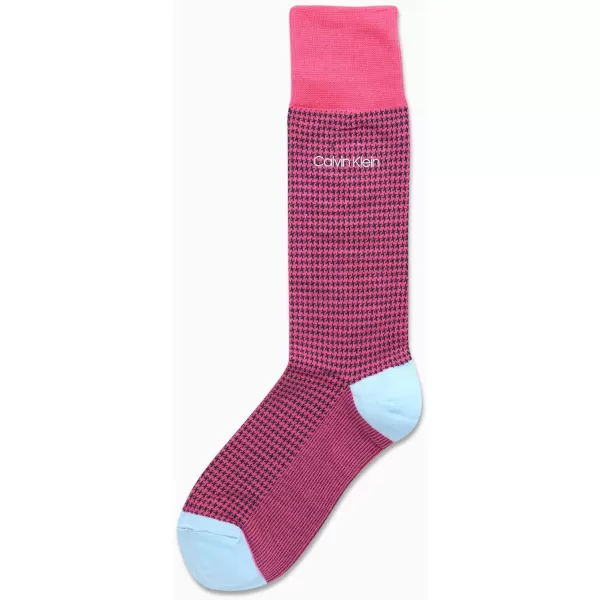 Calvin Klein Mens Socks  Luxury Cotton Blend Dress Socks 1 PairPink Check