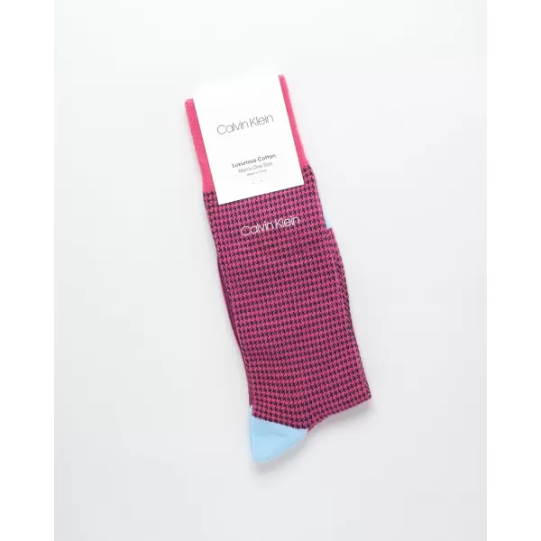 Calvin Klein Mens Socks  Luxury Cotton Blend Dress Socks 1 PairPink Check