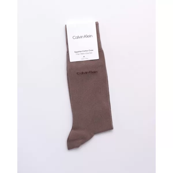Calvin Klein Mens Socks  Luxury Cotton Blend Dress Socks 1 PairSmoke Brown