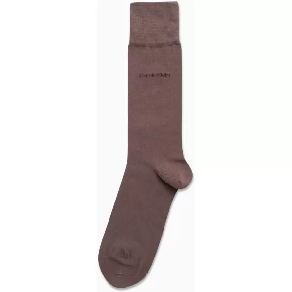Calvin Klein Mens Socks  Luxury Cotton Blend Dress Socks 1 PairSmoke Brown