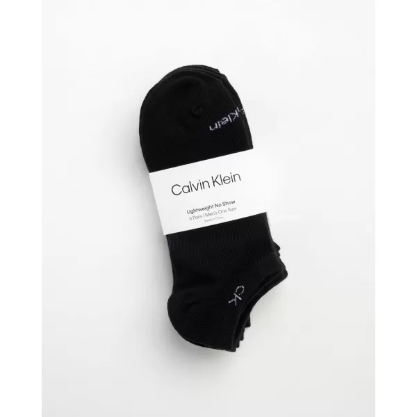 Calvin Klein Mens Socks  No Show Ankle Socks 6 PackBlack