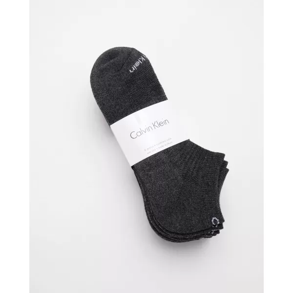 Calvin Klein Mens Socks  No Show Ankle Socks 6 PackBlackCharcoal