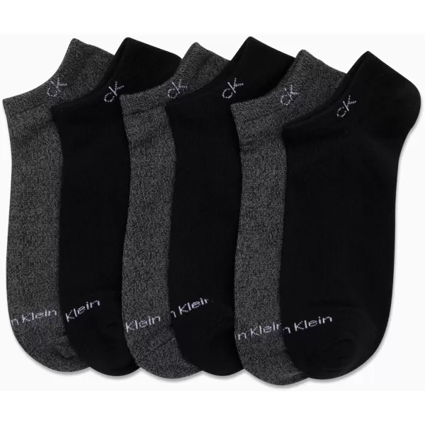 Calvin Klein Mens Socks  No Show Ankle Socks 6 PackGreyBlack