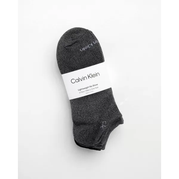 Calvin Klein Mens Socks  No Show Ankle Socks 6 PackGreyBlack