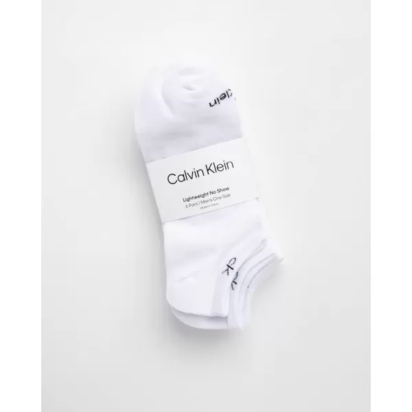Calvin Klein Mens Socks  No Show Ankle Socks 6 PackWhite