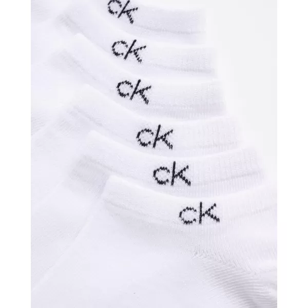 Calvin Klein Mens Socks  No Show Ankle Socks 6 PackWhite
