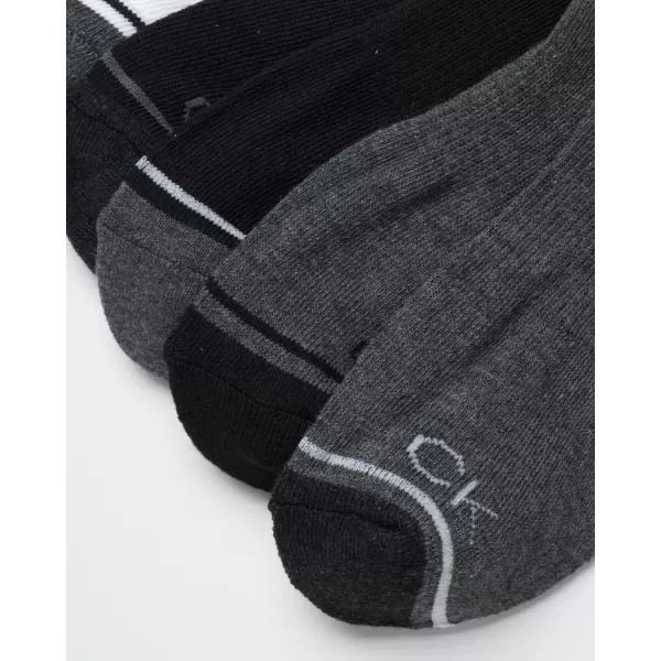 Calvin Klein Mens Socks  No Show Low Cut Athletic Socks 6 PackGrey Heather Assorted