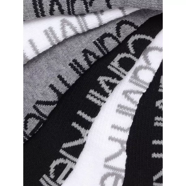 Calvin Klein Mens Socks  No Show Low Cut Athletic Socks 6 PackGreyBlackWhite