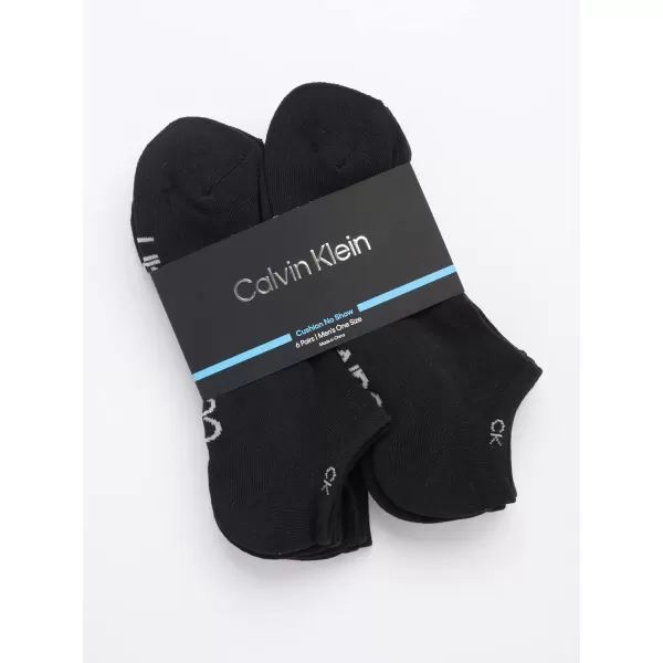 Calvin Klein Mens Socks  No Show Low Cut Athletic Socks 6 PackJet Black