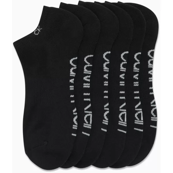 Calvin Klein Mens Socks  No Show Low Cut Athletic Socks 6 PackJet Black
