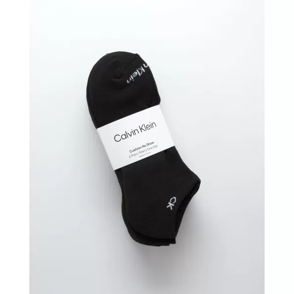 Calvin Klein Mens Socks  No Show Low Cut Athletic Socks 6 PackSolid Black