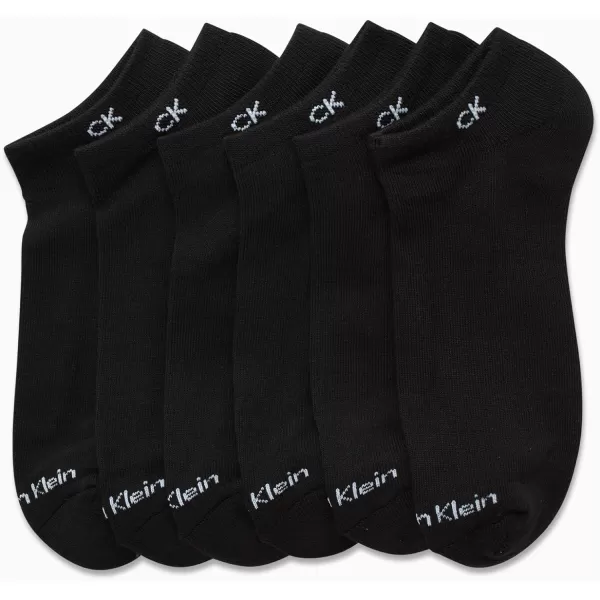 Calvin Klein Mens Socks  No Show Low Cut Athletic Socks 6 PackSolid Black