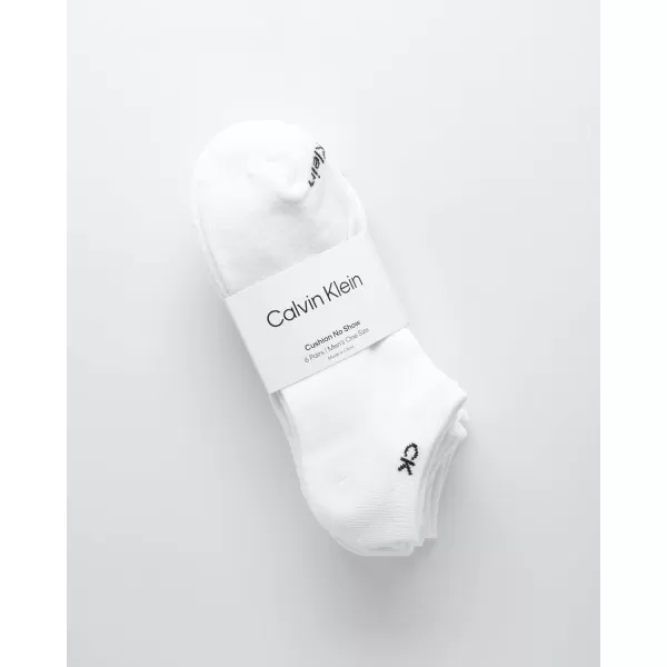 Calvin Klein Mens Socks  No Show Low Cut Athletic Socks 6 PackSolid White
