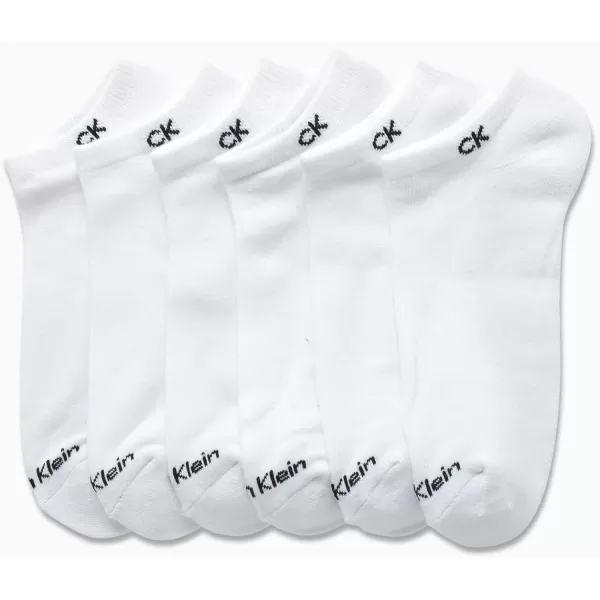 Calvin Klein Mens Socks  No Show Low Cut Athletic Socks 6 PackSolid White