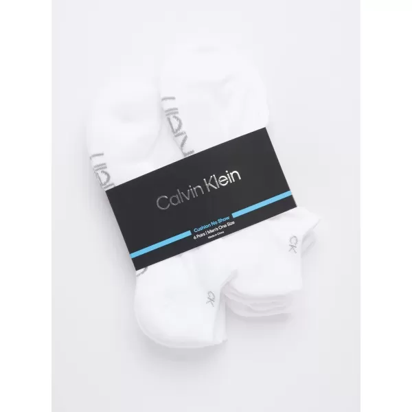 Calvin Klein Mens Socks  No Show Low Cut Athletic Socks 6 PackTrue White