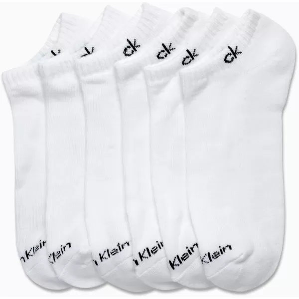 Calvin Klein Mens Socks  No Show Low Cut Athletic Socks 6 PackWhite