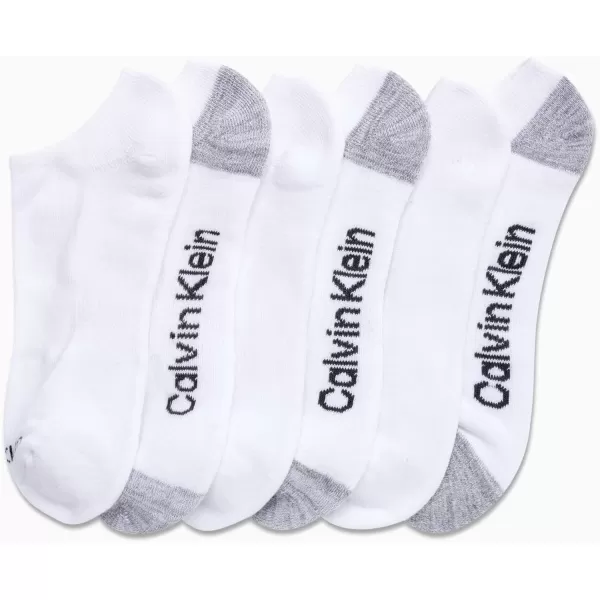 Calvin Klein Mens Socks  No Show Low Cut Athletic Socks 6 PackWhite Pure