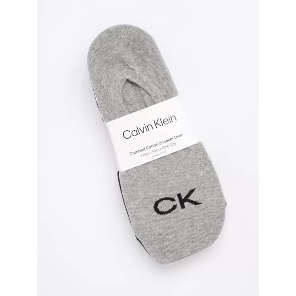 Calvin Klein Mens Socks  No Show Sneaker Liner Socks 3 PackAssorted  Low