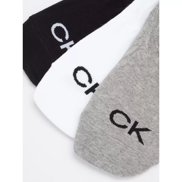 Calvin Klein Mens Socks  No Show Sneaker Liner Socks 3 PackAssorted  Low