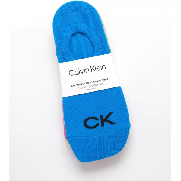 Calvin Klein Mens Socks  No Show Sneaker Liner Socks 3 PackAssortment