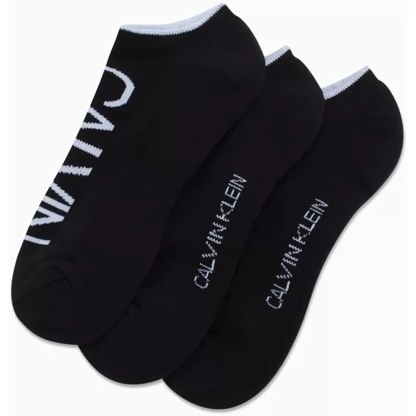 Calvin Klein Mens Socks  No Show Sneaker Liner Socks 3 PackBlack