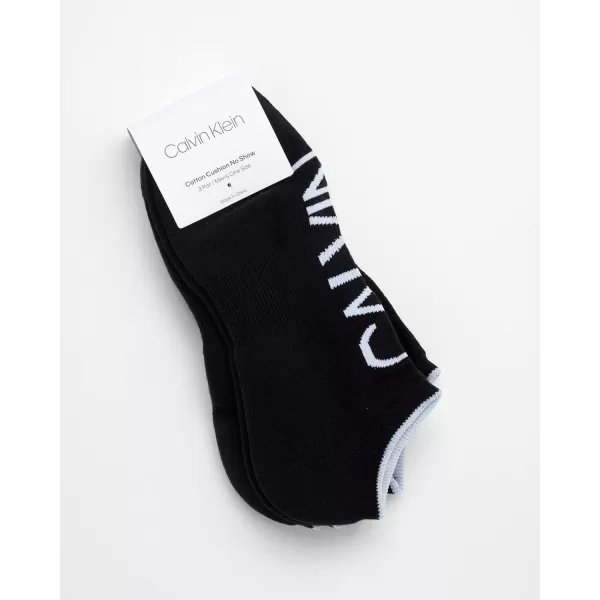 Calvin Klein Mens Socks  No Show Sneaker Liner Socks 3 PackBlack