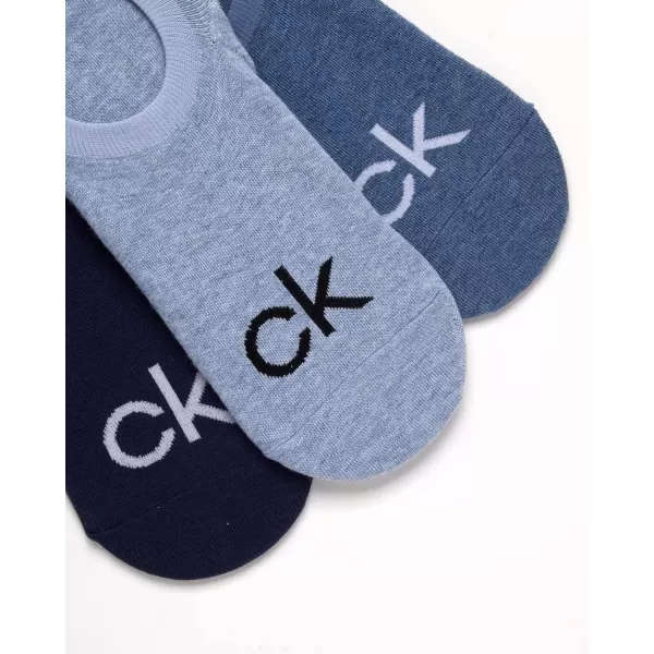 Calvin Klein Mens Socks  No Show Sneaker Liner Socks 3 PackBlue