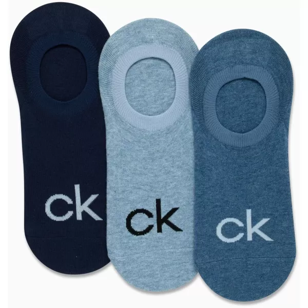 Calvin Klein Mens Socks  No Show Sneaker Liner Socks 3 PackBlue