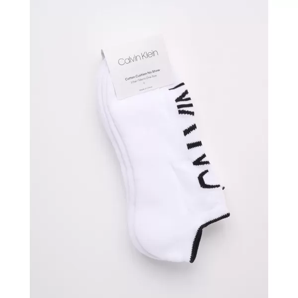 Calvin Klein Mens Socks  No Show Sneaker Liner Socks 3 PackSolid White