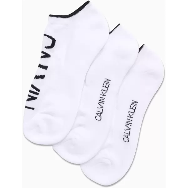 Calvin Klein Mens Socks  No Show Sneaker Liner Socks 3 PackSolid White